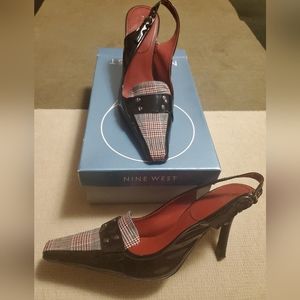 Nine West black patent leather heels